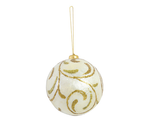 Bola Decorativa em Capiz - Branco e Dourado, gold | WestwingNow