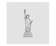 Placa de Madeira Estampada Statue of Liberty, Preto, Branco | WestwingNow