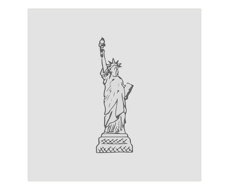 Placa de Madeira Estampada Statue of Liberty
