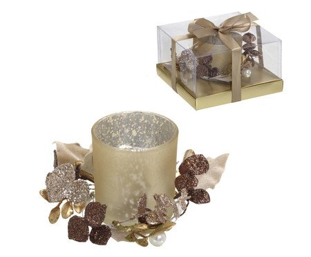 Candelabro Natalino Decorado Dourado | Westwing