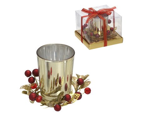 Candelabro Natalino Decorado Dourado | Westwing