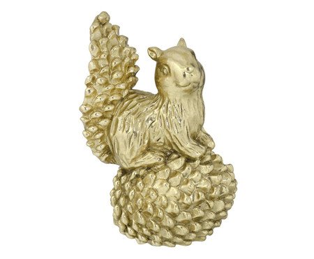 Esquilo Natalino Decorativo Dourado | Westwing