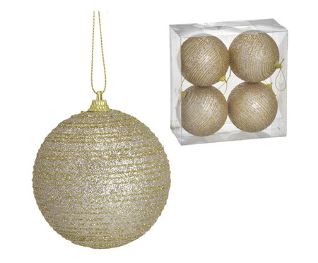 4 Bolas Natal Decorada Bronze II