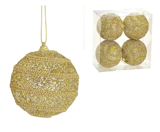 4 Bolas Natal Decorada Dourado V, gold | WestwingNow