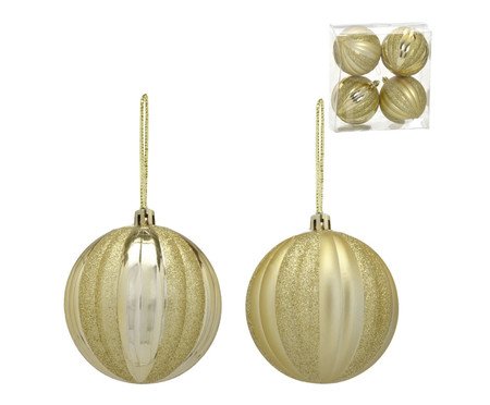 4 Bolas Natalinas Dourado V | Westwing
