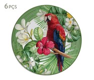 Jogo de Pratos para Sobremesa Macaw em Cerâmica - Colorido | WestwingNow