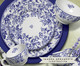 Jogo de Pratos para Sobremesa Blue Garden em Cerâmica - Azul, Azul,Branco | WestwingNow