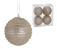 4 Bolas Natal Decorada Bronze | WestwingNow