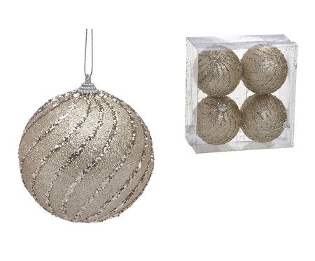 4 Bolas Natal Decorada Bronze I | Westwing