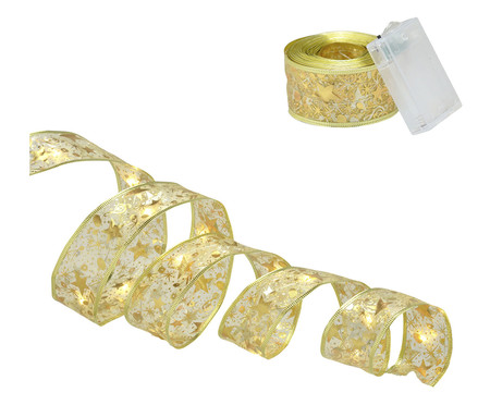 Fita Natalina com Led V M Dourado