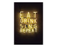 Placa de Madeira Estampada Eat Drink Sing Repeat, Colorido | WestwingNow