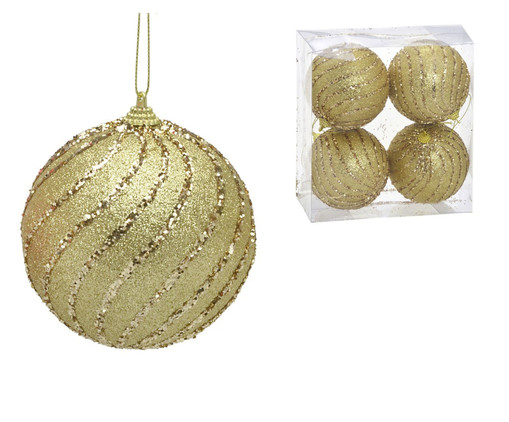 4 Bolas Natal Decorada Dourado I, gold | WestwingNow