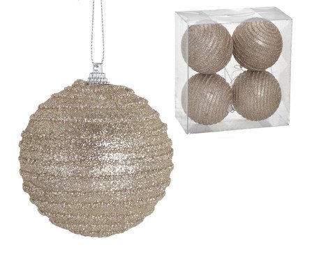 4 Bolas Natal Decorada Bronze V | Westwing