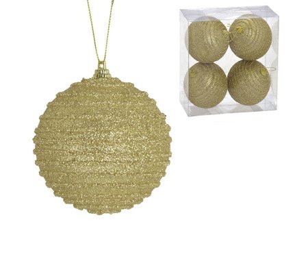 4 Bolas Natal Decorada Dourado III | Westwing