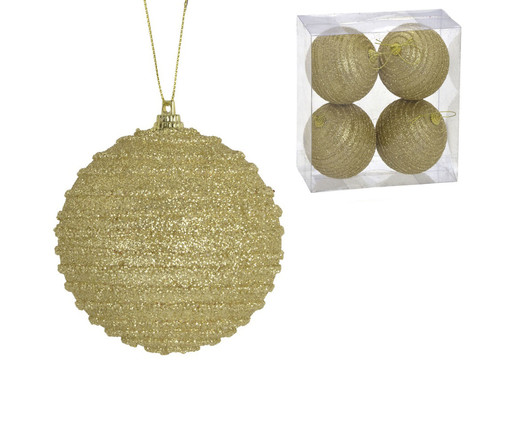 4 Bolas Natal Decorada Dourado III, gold | WestwingNow