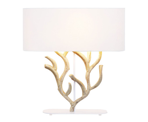 Luminária de Mesa Coral de Fogo Oval Bivolt, Natural | WestwingNow