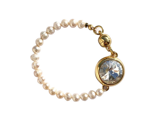 Pulseira Ny em Pérolas e Cristal Gold, Dourado | WestwingNow