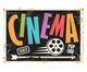 Placa de Madeira Estampada Cinema, Colorido | WestwingNow