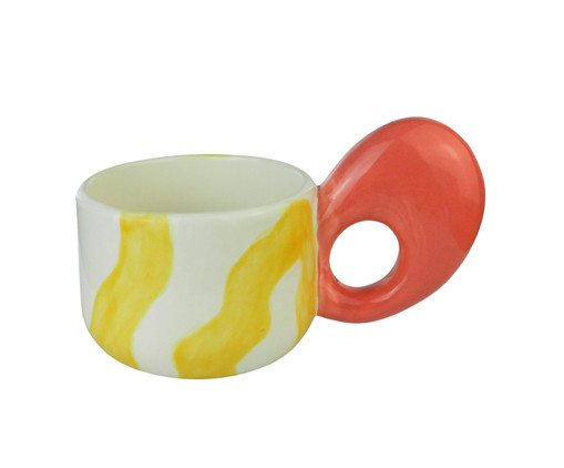 Xícara Luna Art Amarelo com Coral, multicolor | WestwingNow