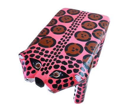 Banquinho de Madeira Onça Pintada Rosa | Westwing