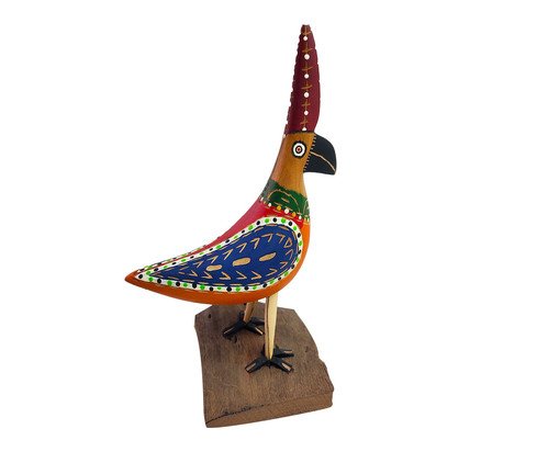 Escultura Pássaro Peito Laranja, Colorido | WestwingNow