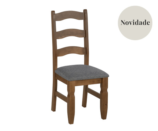 Cadeira Mexico Estofado Nozes Cinza Escuro, wood pattern | WestwingNow