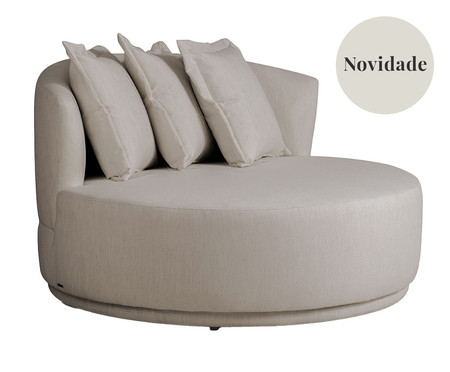 Sofá Chaiselongue Giratório Heloisa Bege