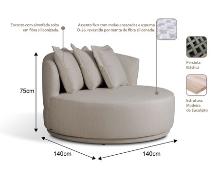 Sofá Chaiselongue Heloisa Bege | Westwing