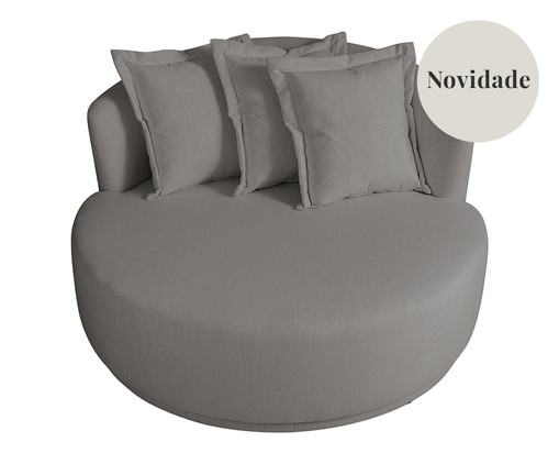 Sofá Chaiselongue Giratório Heloisa Cinza, grey | WestwingNow