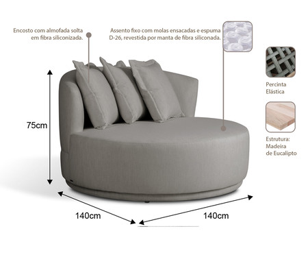 Sofá Chaiselongue Heloisa Cinza | Westwing