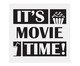Placa de Madeira Estampada It's Movie Time!, Preto, Branco | WestwingNow
