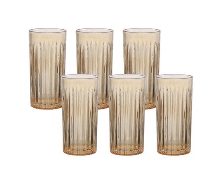 Jogo de Copos Long Drink Egeu Ambar | Westwing
