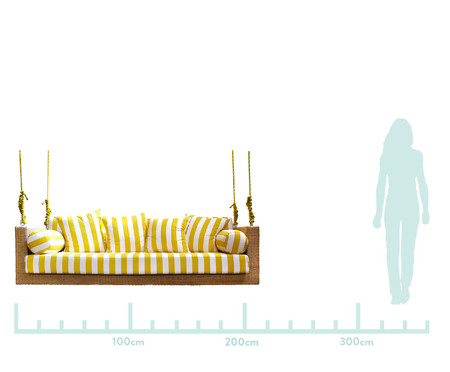 Sofá de Balanço de Fibra Sintética Maragogi - Branco e Amarelo | Westwing