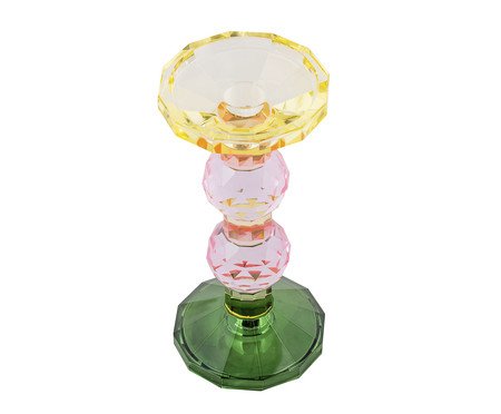 Castiçal em Cristal Julie II - Amarelo | Westwing