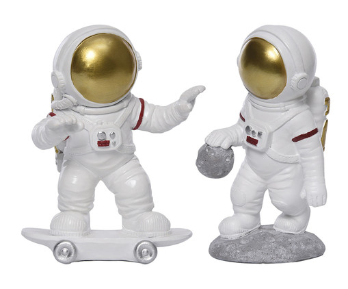 Jogo de Esculturas Astronaut - Branco, white | WestwingNow