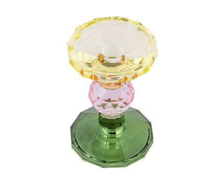 Castiçal em Cristal Julie I - Amarelo | Westwing