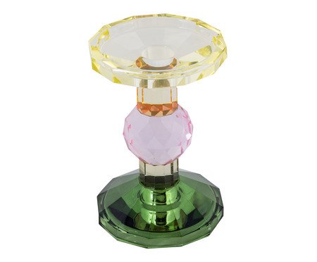 Castiçal em Cristal Julie I - Amarelo | Westwing