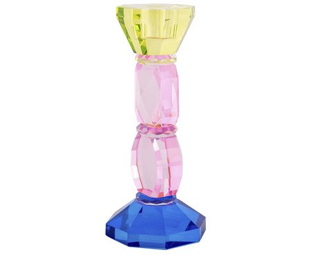 Castiçal em Cristal Jasmine II - Azul | Westwing