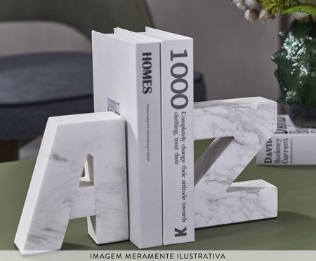 Aparador de Livros em Pedra - Branco | Westwing