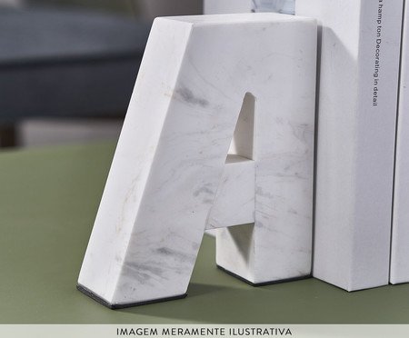 Aparador de Livros em Pedra - Branco | Westwing