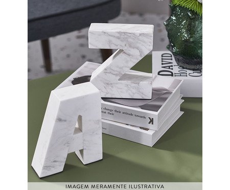 Aparador de Livros em Pedra - Branco | Westwing