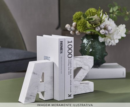 Aparador de Livros em Pedra - Branco | Westwing