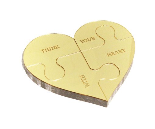 Puzzle Coração Gold, Dourado | WestwingNow