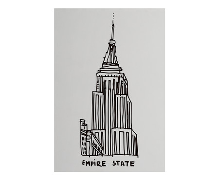 Placa de Madeira Estampada Empire State