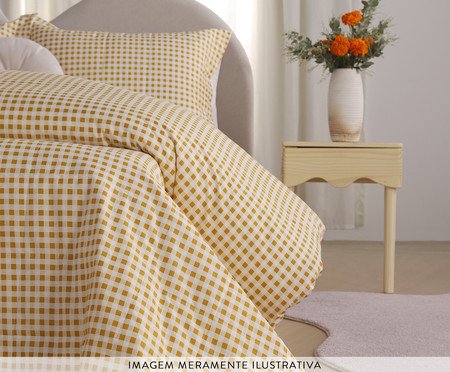 Duvet Mini Vichy Mostarda 200 Fios | Westwing