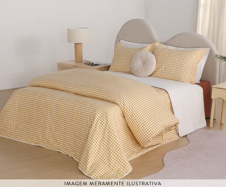 Duvet Mini Vichy Mostarda 200 Fios | Westwing