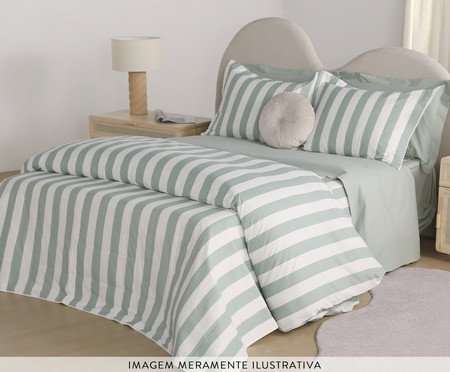 Duvet Listras Bold Menta 200 Fios | Westwing