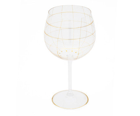 Taça de Gin em Cristal Grid Dourado | WestwingNow