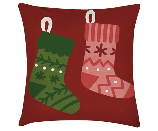 Capa de Almofada Xmas Socks, Vermelho | WestwingNow