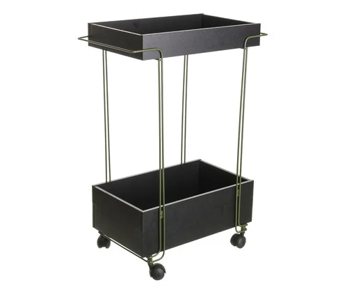 Carrinho com 02 Andares Verde Oliva e Preto, Verde | WestwingNow